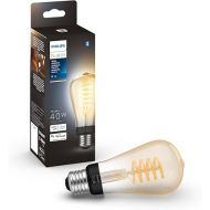 Philips Hue 7W ST19 White Ambiance LED Smart Vintage Edison Filament Bulb, Warm - Pack of 1 - E26 - Control with App - Compatible with Alexa, Google Assistant and Apple HomeKit