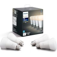 Philips Hue Smart 60W A19 LED Bulb - Soft Warm White Light - 4 Pack - 800LM - E26 - Indoor - Control with Hue App - Works with Alexa, Google Assistant and Apple Homekit