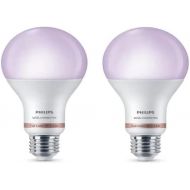 Philips Color and Tunable White A21 LED High Lumen 100W Equivalent Dimmable Smart Wi-Fi Wiz Connected Light Bulb, Compatible with Alexa, Google Assistant, and Siri Shortcuts (2-Pack) (9290024493)