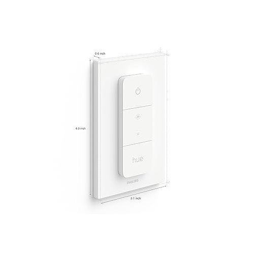 필립스 Philips Hue (1) Dimmer Switch with (4) Smart Recessed 5/6 Inch LED Downlight, White and Color Ambiance Color-Changing Light, 1100LM - Requires Bridge - Control with Hue App or Voice Assistant