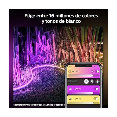 필립스 Philips Hue White & Color Ambiance Outdoor LightStrip 2m/7ft (Requires Hue Hub, Works with Amazon Alexa, Apple HomeKit, and Google Assistant)