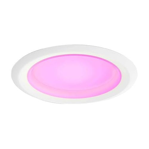 필립스 Philips Hue Smart Recessed 5/6 Inch LED Downlight - White and Color Ambiance Color-Changing Light - & NETGEAR 5-Port Gigabit Ethernet Unmanaged Switch (GS305) - Home Network Hub