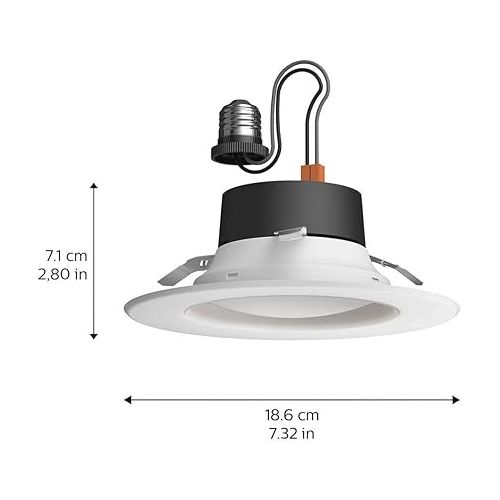 필립스 Philips Hue Smart Recessed 5/6 Inch LED Downlight - White and Color Ambiance Color-Changing Light - & NETGEAR 5-Port Gigabit Ethernet Unmanaged Switch (GS305) - Home Network Hub