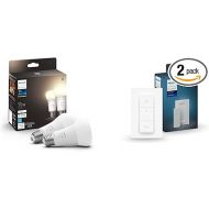 Philips Hue Smart Lighting Bundle with Dimmer Switch (75W A19 Bulbs, V2 Dimmer)