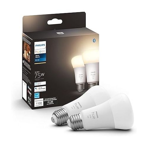 필립스 Philips Hue Smart Lighting Bundle with Dimmer Switch (75W A19 Bulbs, V2 Dimmer)