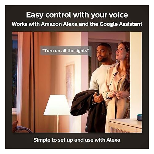 필립스 Philips Hue White 75W A19 Smart LED Bulb, Bluetooth & Zigbee Compatible, Works with Alexa, Google Assistant, Apple HomeKit, Soft White Light, Dimmable, Energy Star Certified, Includes Pouch and Cloth