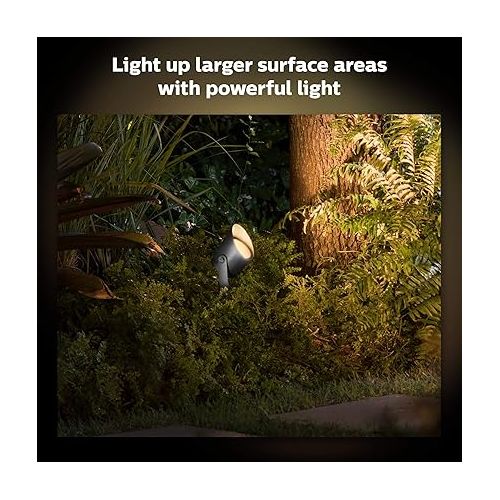 필립스 Philips Hue Lily XL Outdoor Smart Spot Light - White & Color Ambiance LED Walkway Lights - Low Voltage Lighting - 1 Pack - Requires Bridge and Power Supply - Control with App and Voice - Weatherproof