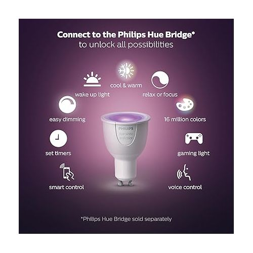 필립스 Philips Hue Dimmable LED Smart Spot Light (Compatible with Amazon Alexa Apple HomeKit and Google Assistant)