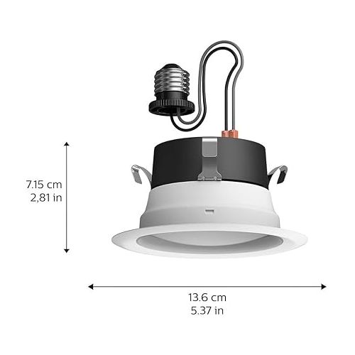 필립스 Philips Hue Smart Recessed 4 Inch LED Downlight - White and Color Ambiance Color-Changing Light - 1 Pack - 850LM - Indoor - Control with Hue App - Works with Alexa, Google Assistant and Apple Homekit