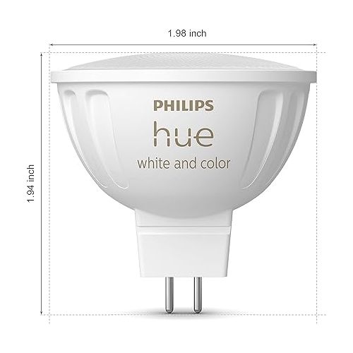 필립스 Philips Hue MR16 Smart LED Bulb White and Color Ambiance (2 Pack)