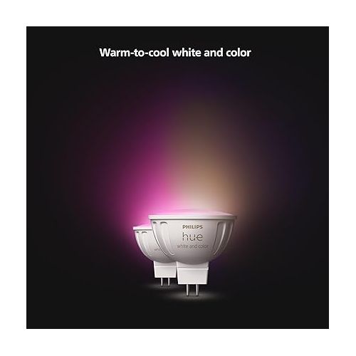 필립스 Philips Hue MR16 Smart LED Bulb White and Color Ambiance (2 Pack)