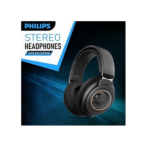 필립스 PHILIPS Over Ear Open Back Stereo Headphones Wired with Detachable Audio Jack, Studio Monitor Headphones for Recording Podcast DJ Music Piano Guitar (SHP9600)