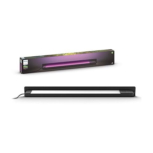 필립스 Philips Hue Amarant Outdoor Smart Light Bar, Black - 20W & Outdoor 40W Power Supply, Black - Connect Multiple Hue Outdoor Low Voltage Lights up to Total of 40W - 1 Pack