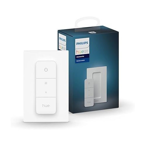 필립스 Philips Hue Smart Lighting Bundle with Dimmer Switch (V2) | Control Your Hue Lights via App or Voice