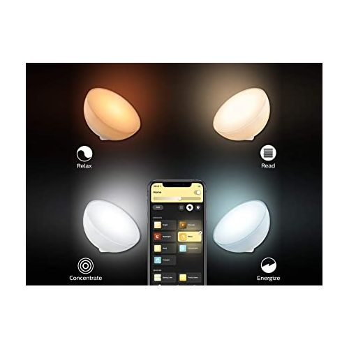 필립스 Philips Hue Go White and Color Portable Dimmable LED Smart Light Table Lamp (Requires Hue Hub, Works with Alexa, HomeKit and Google Assistant), White