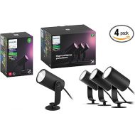 Philips Hue Lily Outdoor Smart Spot Light Bundle with Color Ambiance (Includes Base Kit + 1 Extension)