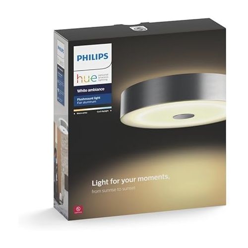 필립스 Philips Hue White Ambiance Fair Dimmable LED Smart Flushmount (Works with Alexa Apple HomeKit, and Google Assistant)