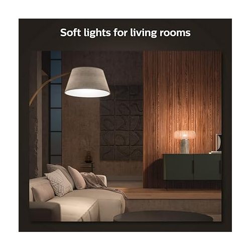 필립스 Philips Hue Smart 75W A19 LED Bulb - Soft Warm White Light - 1 Pack - 1100LM - E26 - Indoor - Control with Hue App - Works with Alexa, Google Assistant and Apple Homekit