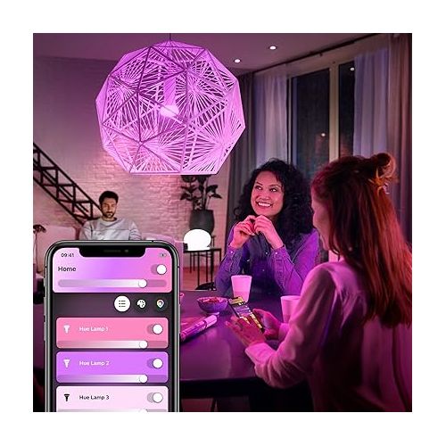 필립스 Philips Hue Premium Smart Bulbs, 16 Million Colors, for Most Lamps & Overhead Lights, Hub Required, Compatible with Alexa, Apple HomeKit and Google Assistant (2 Pack)