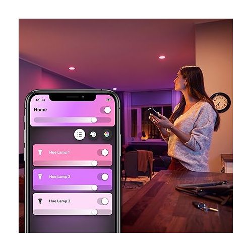 필립스 Philips Hue Premium Smart Bulbs, 16 Million Colors, for Most Lamps & Overhead Lights, Hub Required, Compatible with Alexa, Apple HomeKit and Google Assistant (2 Pack)