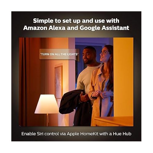 필립스 Philips Hue Being Ceiling Light, Black - White Ambiance, Smart, LED Light - Pack of 1 - Control with Hue App - Compatible with Alexa, Google Assistant, and Apple Homekit