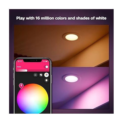 필립스 Philips Hue (1) Dimmer Switch with (2) Smart 85W BR30 LED Bulb, White and Color Ambiance Color-Changing Light, 1200LM, E26 - Requires Bridge - Control with Hue App or Voice Assistant