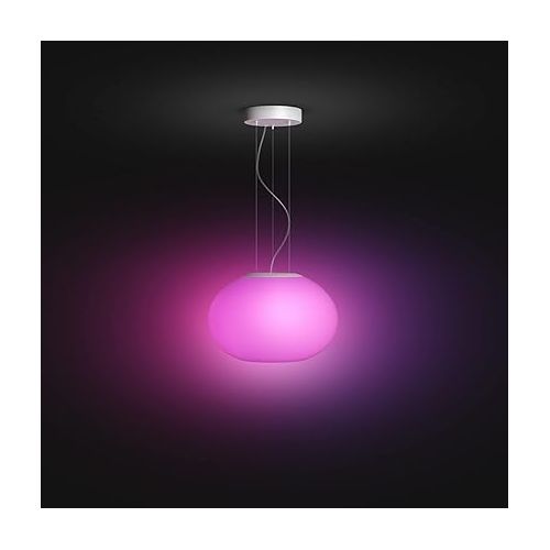 필립스 Philips Hue Flourish Ceiling Pendant Light, White - White and Color Ambiance Color-Changing Smart LED Light - 1 Pack - Control with Hue App - Works with Alexa, Google Assistant, and Apple Homekit