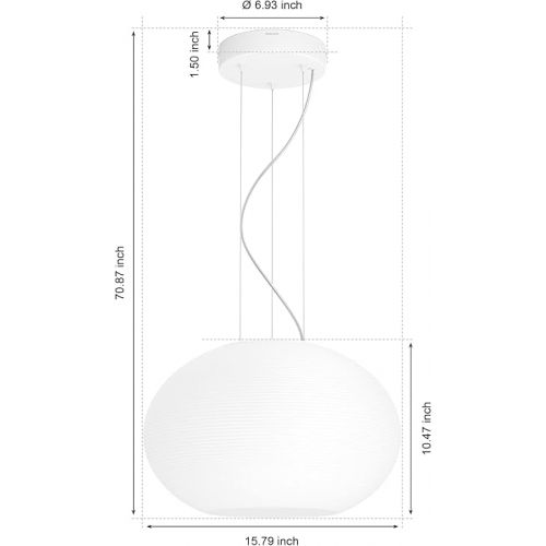필립스 Philips Hue Flourish Ceiling Pendant Light, White - White and Color Ambiance Color-Changing Smart LED Light - 1 Pack - Control with Hue App - Works with Alexa, Google Assistant, and Apple Homekit
