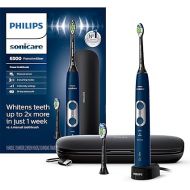 PHILIPS Sonicare ProtectiveClean 6500 Rechargeable Electric Power Toothbrush with Charging Travel Case and Extra Brush Head, Navy Blue, HX6462/07