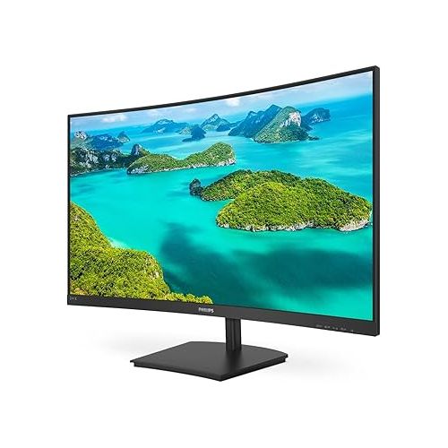 필립스 PHILIPS 241E1SCA Curved 24 inch Full HD (1920 x 1080) Monitor, 1500R, HDMI x1, VGA x1, AMD FreeSync, Built-in Speakers, LowBlue Mode, VESA Compatible, 4 Year Advance Replacement Warranty