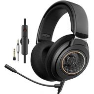 Philips Over The Ear Studio Headphones for Recording Open Back Gaming Headset with Microphone Studio Monitor Headphones for PC DJ Music Piano Guitar with Detachable Mic and Audio Jack SHP9600MB