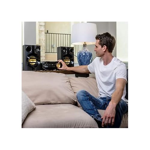 필립스 PHILIPS FX10 Bluetooth Stereo System for Home with CD Player , MP3, USB, FM Radio, Bass Reflex Speaker, 230 W, Remote Control Included