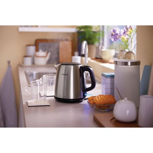 필립스 Philips HD9348/10 Wasserkocher, 1 L, 2000 W, edelstahl