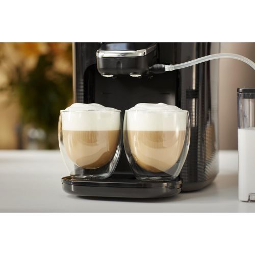 필립스 Philips Senseo HD6570/60 Latte Duo Kaffeepadmaschine (2 Kaffee, frische Milch) schwarz