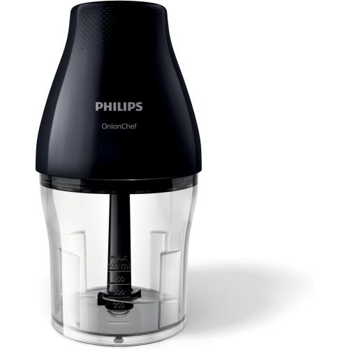 필립스 Philips Onion Chef HR2505/90 Multifunktions-Zerkleinerer (500 Watt, 2 x Zubehoer, 2 Geschwindigkeitsstufen) schwarz