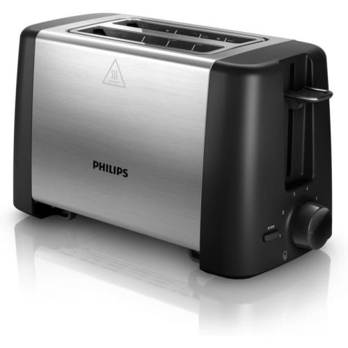 필립스 Philips HD4825/90 Toaster, Kunststoff, Schwarz/Edelstahl