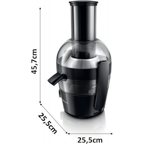 필립스 Philips HR1855/00 Entsafter (700 Watt, 2 Liter, 1 Min QuickClean, Saftbehalter) schwarz