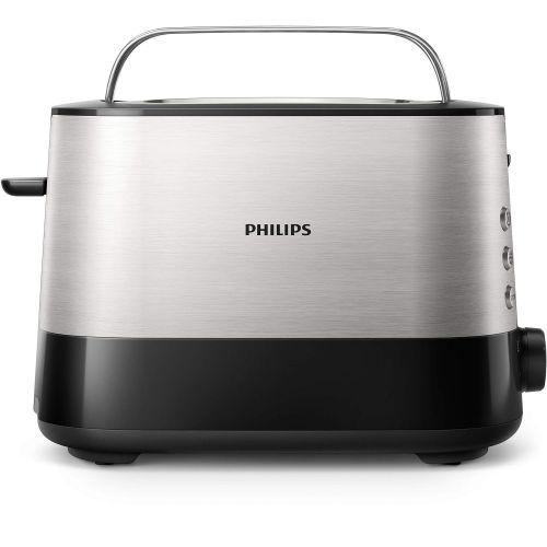 필립스 Philips HD2637/90 Toaster (7 Stufen, Broetchenaufsatz, Stopp-Taste, 1000 W) schwarz/edelstahl