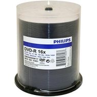 [아마존베스트]PHILIPS Philips DVD-R Duplication Grade White Inkjet Hub Printable 16X Media 100 Pack in Cake Box (DM416B00M/17)