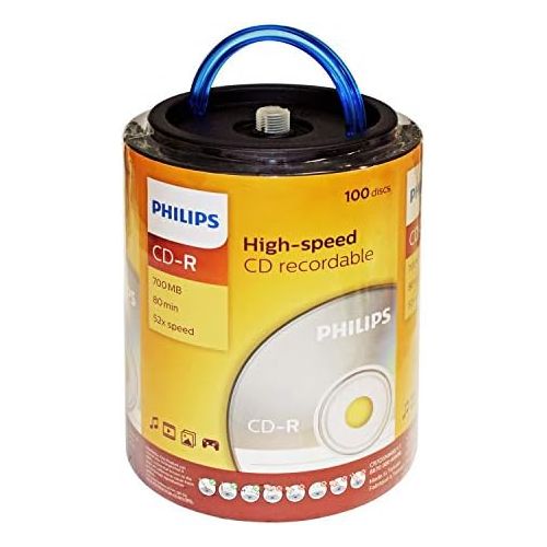 필립스 [아마존베스트]Philips 100 Pack 52X CDR Spindle with Handle