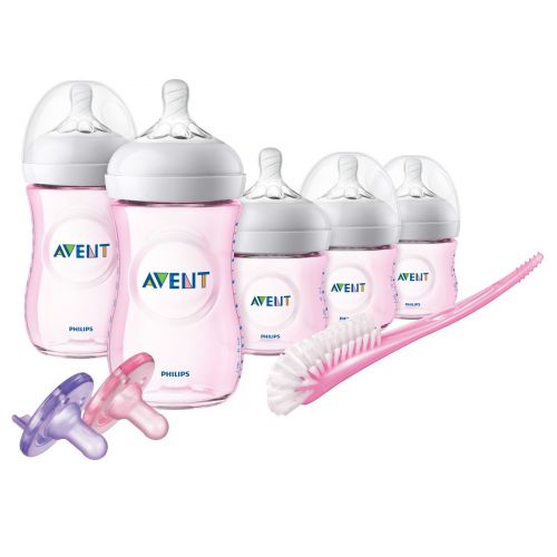 필립스 [아마존베스트]Philips AVENT Philips Avent Natural Baby Bottle Pink Gift Set, SCD206/11