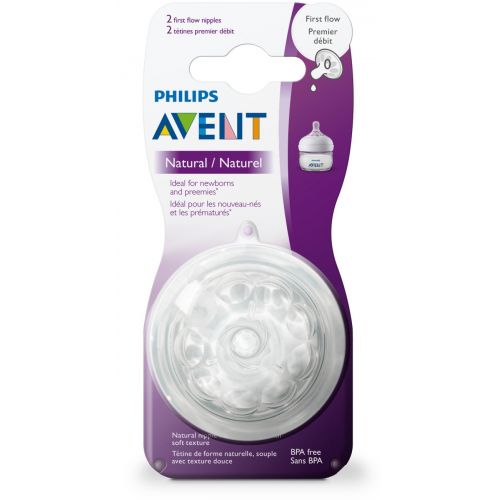 필립스 [아마존베스트]Philips AVENT Philips Avent Natural Baby Bottle Nipple, First Flow Nipple, 2 pounds, Clear