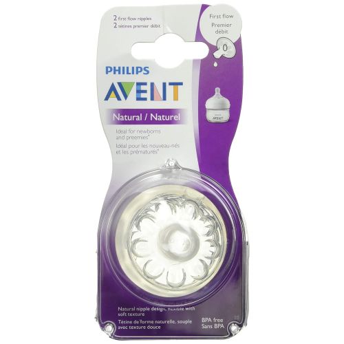 필립스 [아마존베스트]Philips AVENT Philips Avent Natural Baby Bottle Nipple, First Flow Nipple, 2 pounds, Clear