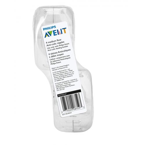 필립스 [아마존베스트]Philips AVENT Philips Avent Medium Flow Nipple, 4pk, SCF423/47