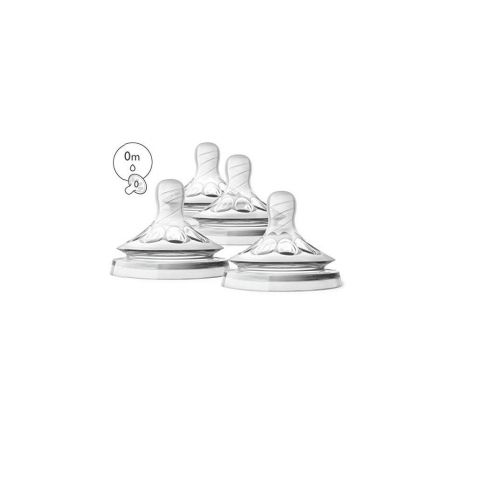 필립스 [아마존베스트]Philips AVENT Philips Avent Natural Baby Bottle Nipple, First Flow Nipple, 4pk, SCF657/43