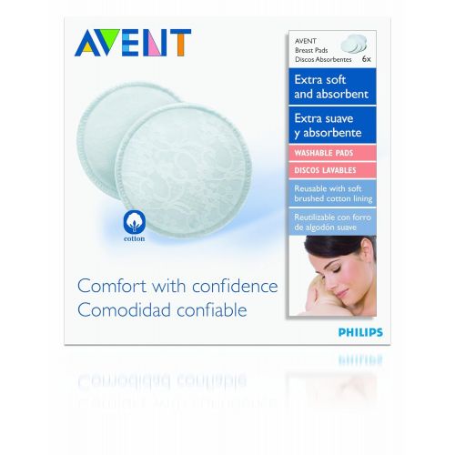 필립스 [아마존베스트]Philips AVENT Washable Nursing Pads, 6-Count