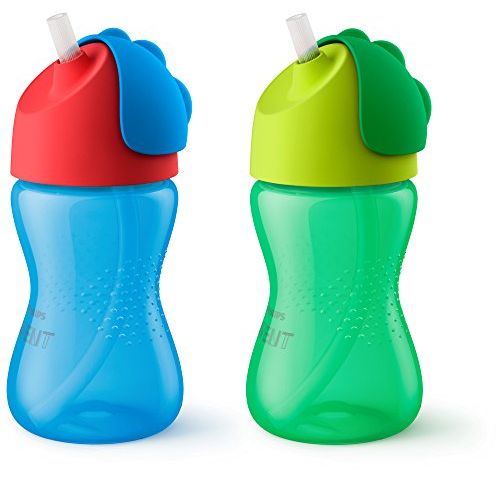 필립스 [아마존베스트]Philips AVENT Philips Avent My Bendy Straw Cup, 10oz, 2pk, Blue/Green, SCF792/21