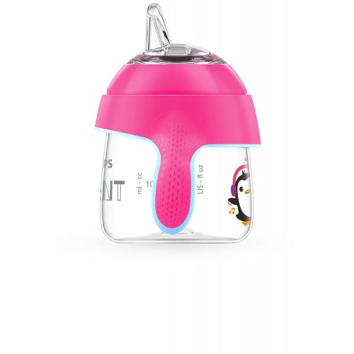 필립스 [아마존베스트]Philips AVENT Philips Avent Premium Spout Penguin Cup 7oz - Double, Pink/Purple SCF751/29