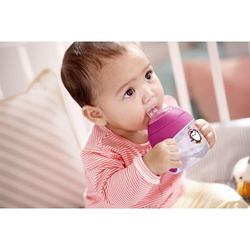 필립스 [아마존베스트]Philips AVENT Philips Avent Premium Spout Penguin Cup 7oz - Double, Pink/Purple SCF751/29