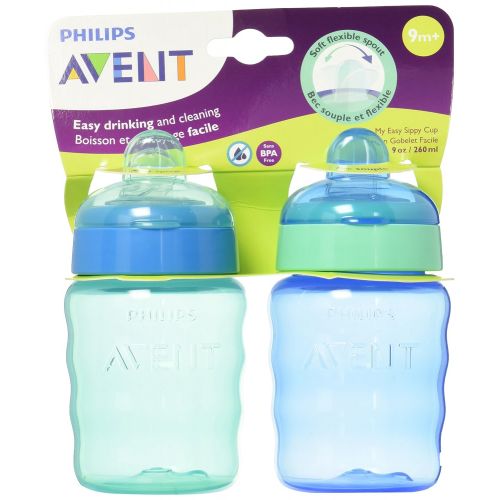 필립스 [아마존베스트]Philips AVENT Philips Avent My Easy Sippy Cup, 9 Ounce, Blue/Green, Stage 2 (Colors May Vary)